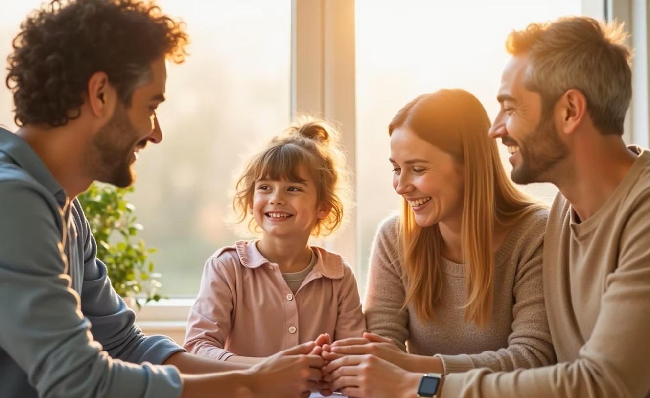 Stowvine Solutions — social workers meeting with families in a warm, welcoming setting